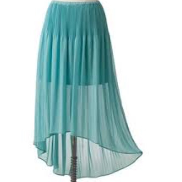 Green high-low Lauren Condrad skirt