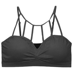 Caged scrappy cutout padded bustier crop top - Blk