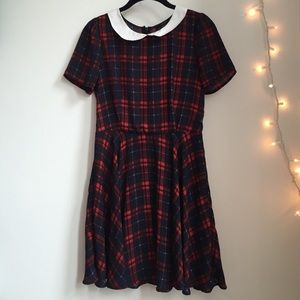 Peter Pan Collar Plaid Dress