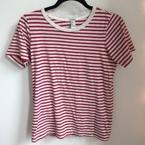 Red and White Striped Tee