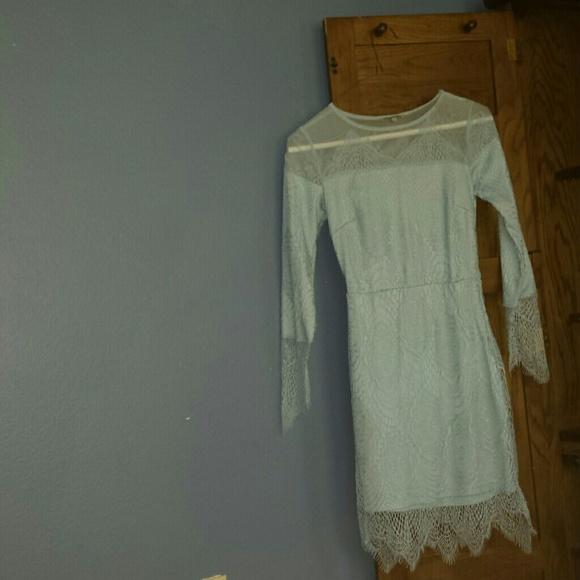 Ice Blue Lace Long Sleeve