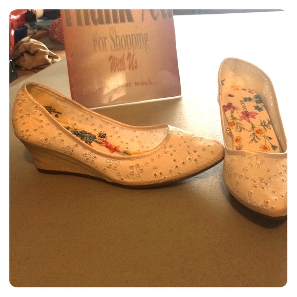 White Eyelet Merona Wedge