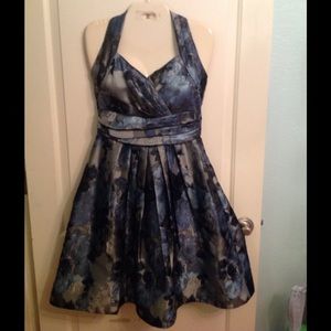 Shades of blue and grey floral dress