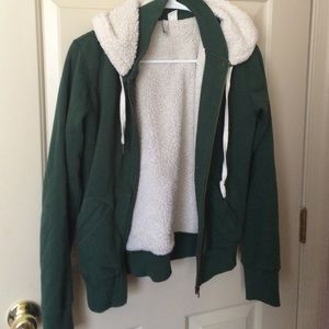 Dark green fleece lined sweater