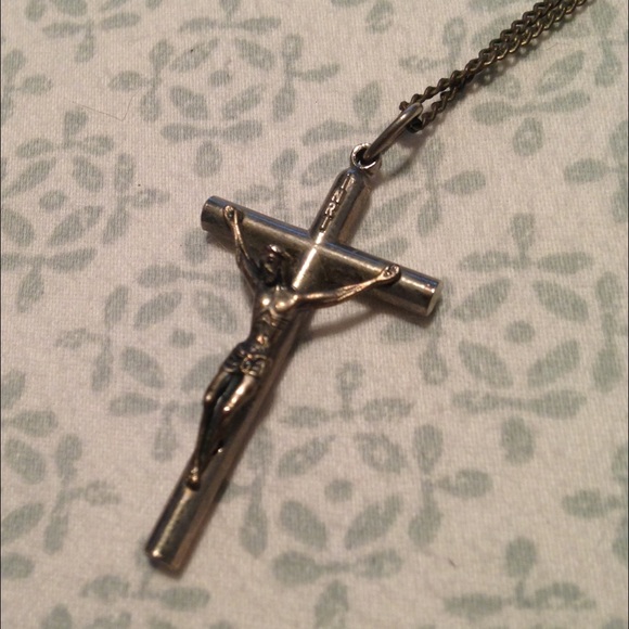 Silver tone crucifix