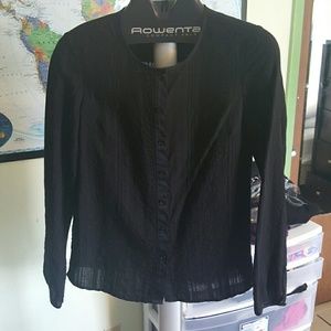 QMack Dressy black button down blouse.