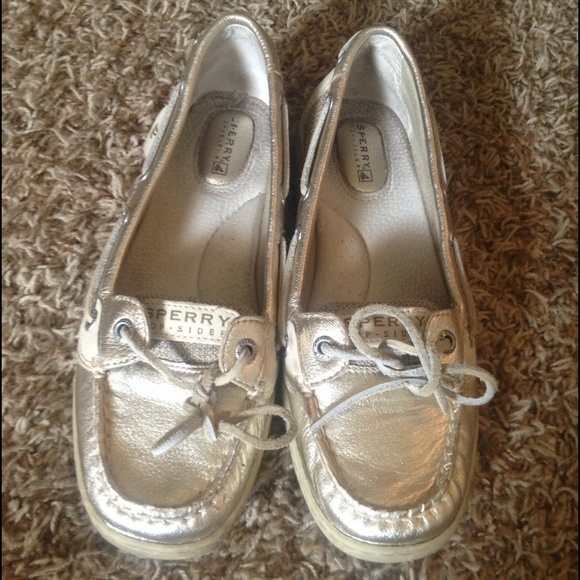 Gold Sperry Top Siders Size 7