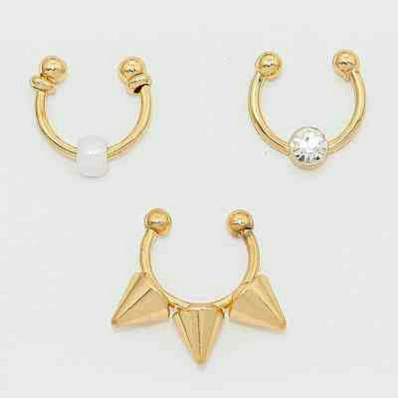 Jewelry - 3 -PCS Nose Ring Cuff Set