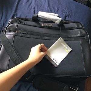 Polyester with leather trim/black WATERPROOF