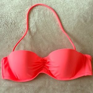 Victoria's  Secret Flirt Bandeau in Coral Flash