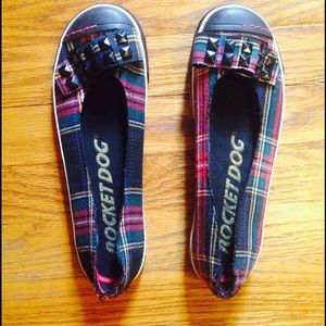 Plaid Rocket dog flats with studs
