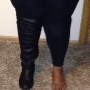 Wide calf leather knee boots!