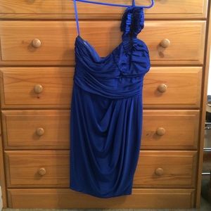 One-Shoulder Blue Cocktail Dress