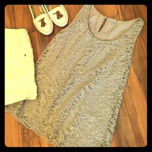Loft Lacey gray blouse