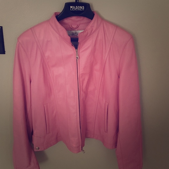 Pink leather jacket