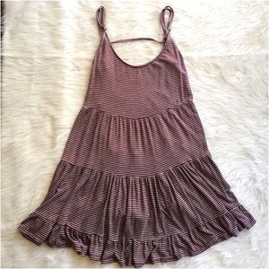 💖SOLD💖 Brandy Meville Maroon Striped Jada Dress
