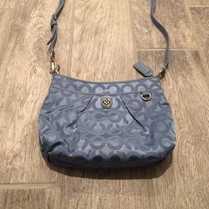 Sky blue crossover coach purse