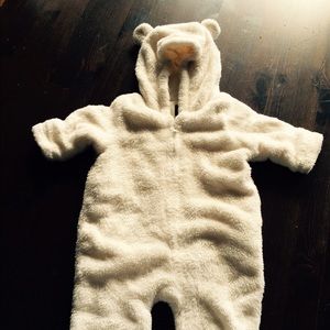 BabyGap cream bear one-piece outfit