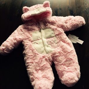 Pink kitty one-piece for baby