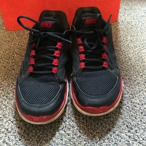 Black and red Nikes