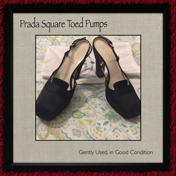 ‼️ SOLD ‼️Prada Square Toed Pumps