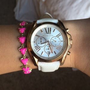 Michael Kors Rose Gold Leather Band Watch