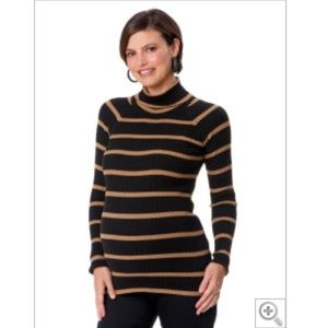 Brown and Tan Maternity Sweater