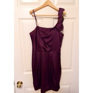 BCBG one shoulder corsage dress