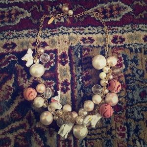 Lenora Dame Pearl, Elephant Lion Choker Necklace