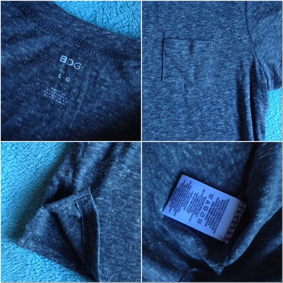 NWOT BDG Gray Shrunken Cropped Pocket Tee Shirt - Picture 3 of 4