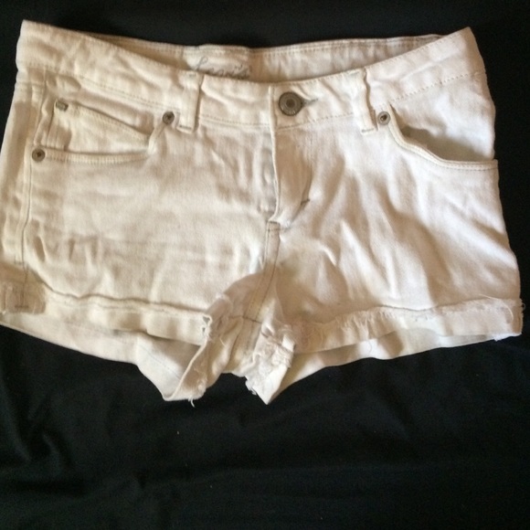 White jean shorts