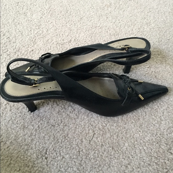 Black sling back heels