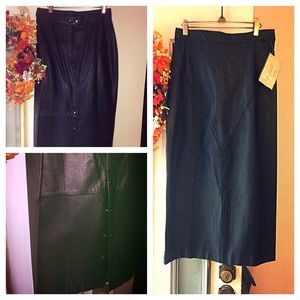 Genuine all Leather midi to maxi skirt