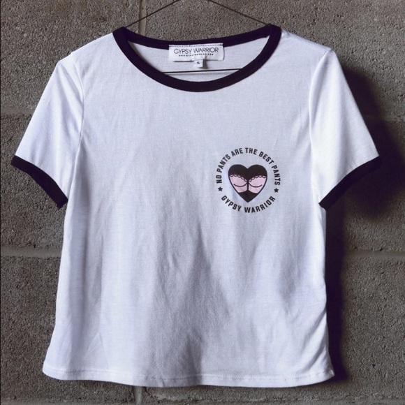 No pants ringer crop top