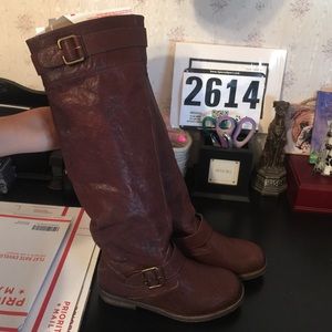 Brown riding boots