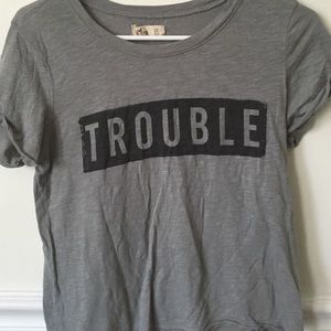 Gray "trouble" shirt