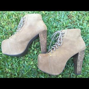 Jeffrey Campbell Suede Taupe Lita