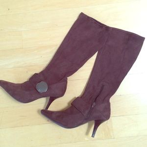 Bcbg faux suede brown boots