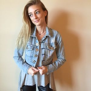 Distressed denim jacket