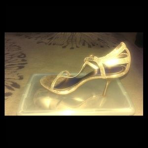 Beautiful Gold T-Strap Sandal