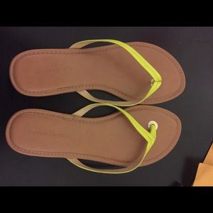 Banana Republic Neon Yellow Flip Flops