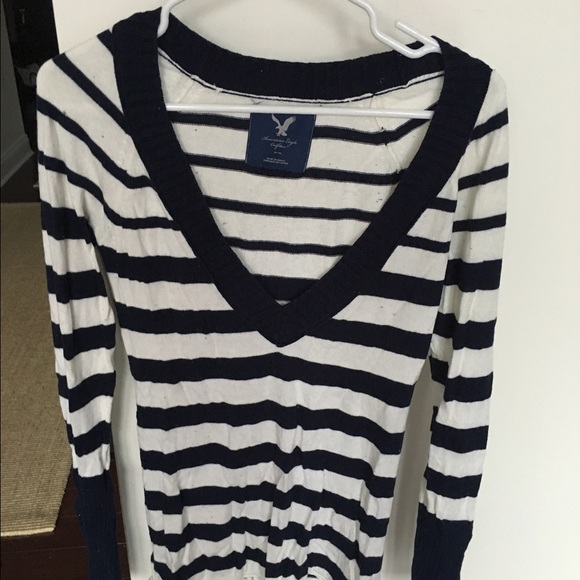 American Eagle Navy & White striped sweater