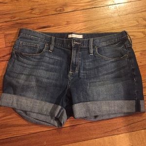 cuffed jean shorts