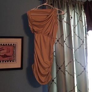 Beaded tan dress