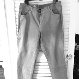 Lane Bryant Coated Grey Skinny Jeans