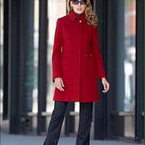 Larry Levine Red/Zipper/Button Coat