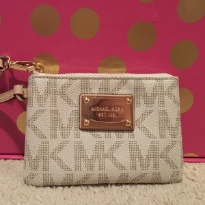 Authentic Michael Kors white wristlet
