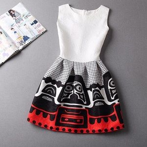 Sleeveless casual print dress