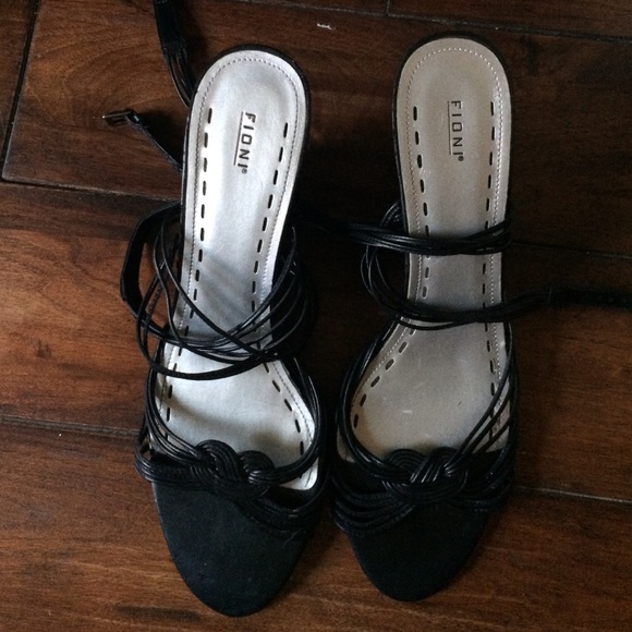 Black strappy heels
