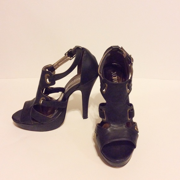 Black gladiator heels